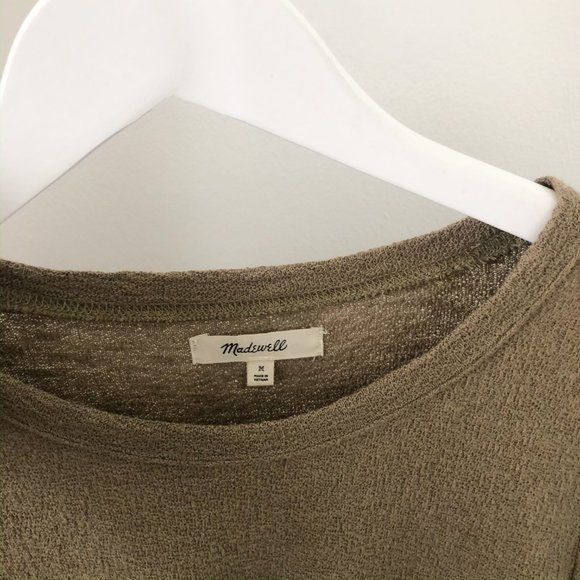 Madewell Olive Green Linen Cotton Shirt - Picture 4 of 6